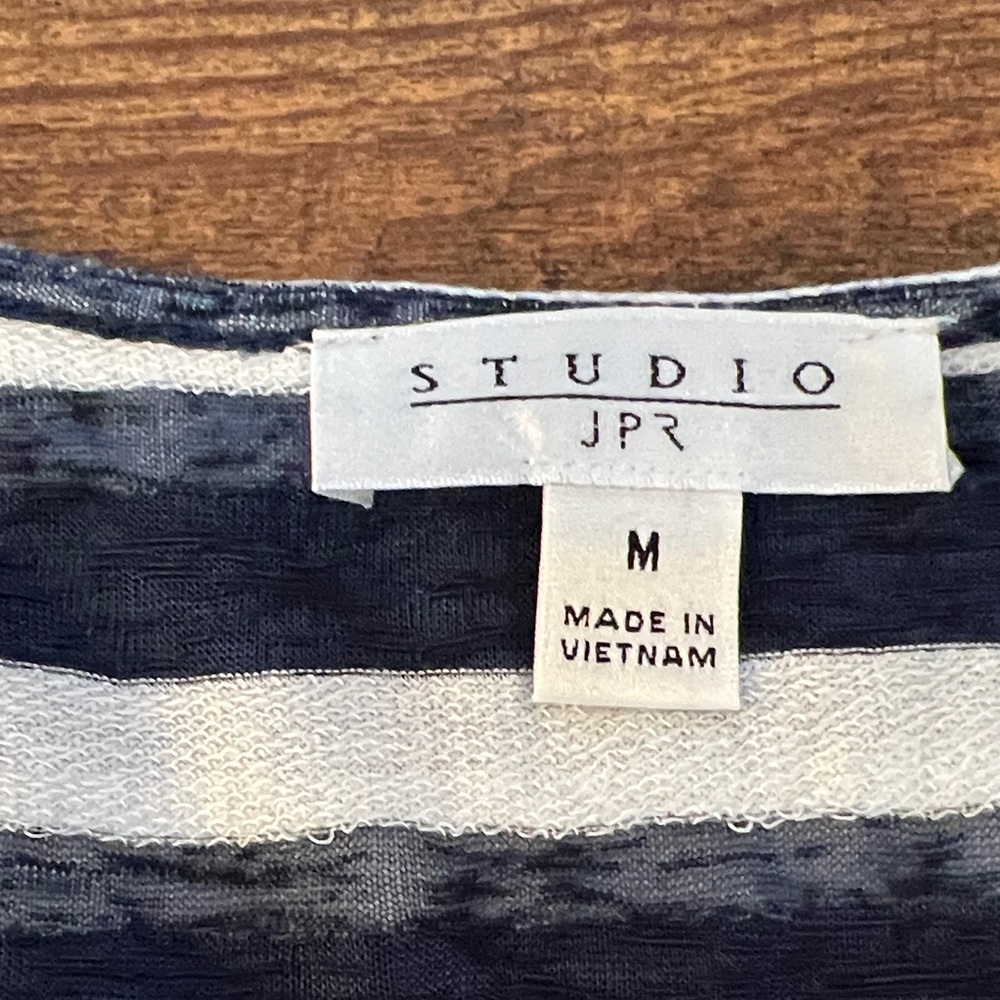 Navy and White Striped Short Sleeve Tee - Picture 2 of 9